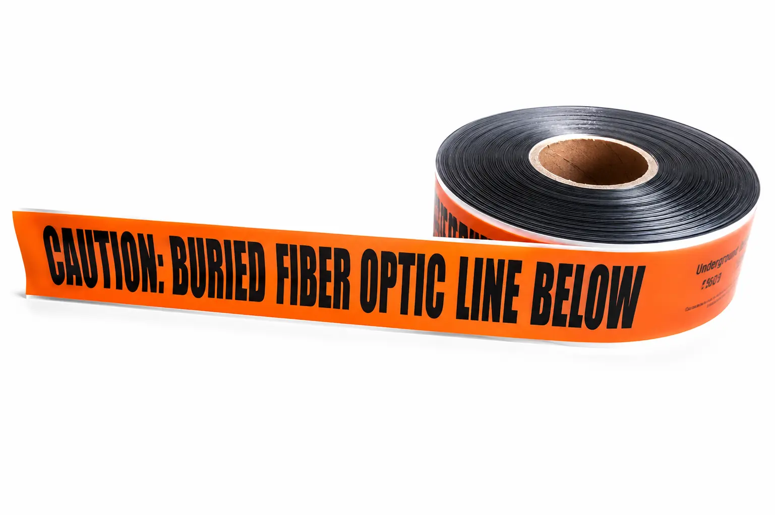 Underground warning tape for telecom and fiber optic cable protection